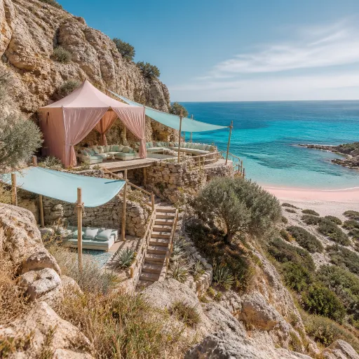 Near Elafonisi, The Revery carves a tented retreat into Cretan cliff